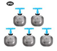 Rabbit Drinker Nipple Bowl Automatic Waterer 5Pcs Stainless Steel Drinking Bowl with Adjustable Spring Valve Rod for Rabbit Feeding Farm Accessory Small Large Bowl Optional (Large stainless steel