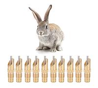 Rabbit Drinker Nipple Waterer 10Pcs Automatic Foxs Rabbit Drinker Nipple Waterer Set, Sturdy Stainless Steel 360 Degree Cage Drinking Feeding Water Tool