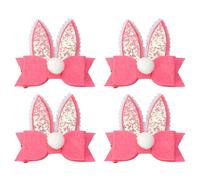 Rabbit Ear Hair Clips 4pcs Bowknot Fabric Clips