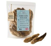Rabbit Ears with Fur for Dogs - (1kg, 70-85 Ears), Premium Hypoallergenic, 100% Natural Raw Dog Treats, For All Large, Small, Adults & Puppies - UK COMPANY