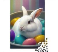 Rabbit Easter Bunny Animal 16 Paper Jigsaw Puzzles for Adults 1000 Piece Toys Family Jigsaw Games Birthday Puzzle Educational Boys Girls 1000pcs (38x26cm)