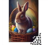 Rabbit Easter Bunny Animal 9 Wooden Jigsaw Puzzles for Adults 1000 Piece Puzzles Rectangular Puzzle Gifts And Home Decor And Family Game 1000pcs (75x50cm)