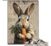 Rabbit Eating Carrot 1000 Pieces Jigsaw Puzzle for Adults& Teens, Help The Brain Exercise Addictive Toys to Cultivate Patience Perfect Decoration (50x75cm)