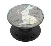 Rabbit Elke Design Spring White Rabbit PopSockets Adhesive PopGrip