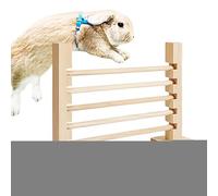 Rabbit Exercise Obstacle - Wooden Jump Training Hurdle | Indoor Outdoor Setup - Adjustable Small Animal Equipment, Pet Activity Theme Chinchilla Ferret Playground Agility Toy Station Habitat Fitness