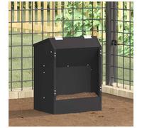 Rabbit Feeder Black Cold-Rolled Steel 33.5x25.5x45.5cm Weatherproof With Clips