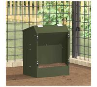 Rabbit Feeder Olive Green Cold-Rolled Steel 33.5x25.5x45.5cm Indoor/Outdoor Use