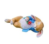 Rabbit Figurine - Resin Lying Rabbit Sculpture 30x13.5x11.5cm | Collectible Animal Statue with for Home Centerpiece | Easter Decorations for Patio with Lawn at the