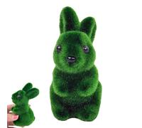 Rabbit Figurine Velvet Soft Figure in Artificial Moss Green as Home Decoration - Outdoor Easter Bunny for Garden Patio - For Garden, Yard, Lawn, Outdoor, Door, Table, Corner, Indoor, Party