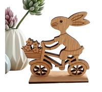 Rabbit Figurines - Small Sculpture Of Rabbit Desk Figures With Floral Trolley | Easter Statue And Bike Rabbit Festival Decoration | Desktop Ornament For Home And Home