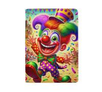 Rabbit Floral Leaves Passport Holder with Card Slots Passport Cover for Men, Cartoon Mardi Gras Clown