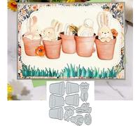Rabbit Flower Garden Metal Die Cuts,Rabbit Flower Frame Leaf Cutting Dies Cut Stencils DIY Scrapbooking Decorative Embossing Paper Scrapbooking Card Making