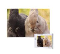 Rabbit Fluffy,1000 Pieces Wooden Jigsaw Family Game Jigsaw Puzzles for Adults Teens Home Decor