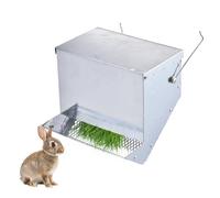 Rabbit Food Dispenser - Automatic Feeding Station with Lid - Rabbit Hay Feeder,for Pet Care Indoor Outdoor Small Animal Bird Hamster Ferret Crate Training