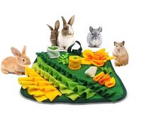 Rabbit Foraging Mat,Bunny Snuffle Mat for Small Animals Puzzle Toys Pets Interactive Feeding Mat for Guinea Pigs Hedgehog Chinchilla Puppies (Green, S)