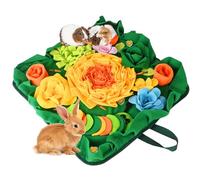 Rabbit Foraging Mat, Interactive Feed Game for Boredom, Small Pet Bunny Puzzle Toy, RUBYHOME 20" x 20" Snuffle Pad Bed Feeding Mat Rabbit foraging toy for Bunny Guinea Pigs Hamster Ferrets Chinchillas