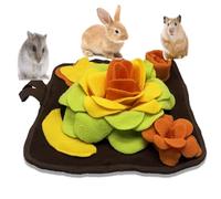 Rabbit Foraging Mat Snuffle Mat for Small Animals Bunny Puzzle Toys Pets Interactive Feeding Mat for Guinea Pigs Hedgehog Chinchilla Puppies (Orange)