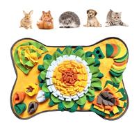 Rabbit Foraging Mat Snuffle Mat, Interactive Bunny Toys Feed Game for Boredom, Small Pet Puzzle Toy, Yuoaes 17.3" x 25.5" Polar Fleece Nosework Feeding Mat for Rabbits, Guinea Pigs, Ferrets