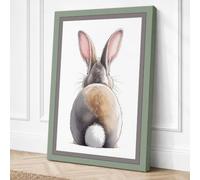 Rabbit From Behind Minimalist Canvas Wall Art Print 30x20 Inch