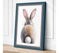 Rabbit From Behind Minimalist Canvas Wall Art Print 30x20 Inch