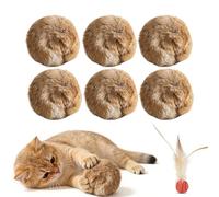 Rabbit Fur Ball Cat Toy, 2026 NEW Soft Cat Pom Pom Balls, Interactive Plush Play Toy Catnip Ball for Chasing, Kicking & Indoor Exercise, Washable Bunny Kick Toy (6Pcs)