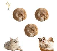 Rabbit Fur Ball Cat Toy, 3/4/5/9/12 PCS Soft Fluffy Interactive Cat Cat Toy Ball, Washable & Fun for Kicks & Games for Indoor Exercise (5pcs) (3pcs)