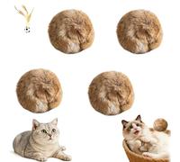 Rabbit Fur Ball Cat Toy, 3/4/5/9/12 PCS Soft Fluffy Interactive Cat Cat Toy Ball, Washable & Fun for Kicks & Games for Indoor Exercise (5pcs) (4pcs)