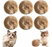 Rabbit Fur Ball Cat Toy, 6 Pack Soft Fluffy Cat Toy Ball, Faux Rabbit Fur Catnip Interactive Cat Toy Balls, Catnip Toys For Indoor Cats Cat Nip Toys Cats, Cat Balls for Cats & Kittens, 8CM