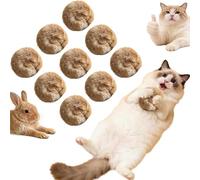 Rabbit Fur Ball Cat Toy, Natural Rabbit Fur Ball Soft Fluffy Toys Contains Catnip for Cats Chasing & Kicking, Furry Catnip Toy Balls for Satisfying Cat's Natural Instincts (9PCS)