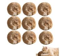 Rabbit Fur Ball Cat Toy, Soft Fluffy Cat Toy Ball, Interactive Cats Toys for Chasing, Biting & Exercise, Washable & Fun to Chase, Won't Hurt Claws or Teeth, for Indoor Exercise and Bonding (9PCS)