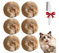 Rabbit Fur Ball Cat Toy,Soft Fluffy Cat Toy Ball,Oversized Faux Rabbit Fur Catnip Interactive Cat Toy Balls,Washable,for Bunny Kicks & Chase Games (6pcs)