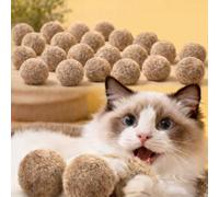 Rabbit Fur Ball Cat Toy with Catnip, Soft Fur-Like Fluffy Cat Balls for Cats, Bunny Kick & Chase Toy for Indoor Exercise, Durable, Washable, Interactive Cat Toys (24pcs)