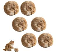 Rabbit Fur Balls for Cats, Oversized Faux Rabbit Fur Catnip Interactive Cat Toy Balls, Soft Fluffy Ball, Fun to Chase for Exercise Bonding (6pcs)