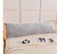Rabbit Fur Double-Sided Pillow Cover, Plush Warm Side & Breathable Cotton with Envelope Closure, 6ft King Size All-Season Cushion Case for Bed, Sofa, Reading (Gray,48×120cm(19"×47"))