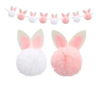 Rabbit Garland, Rustic Festive Decorations of Easter Rabbits - Country House Style Bunny Decoration - For Displaying On, Wall, Window, Bar or Shelf