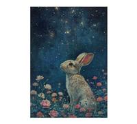 Rabbit Gazing at Stars Jigsaw Puzzle for Adults, 300 PCS