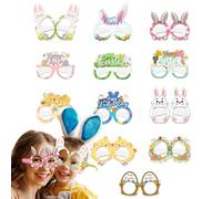 Rabbit Glasses, Party Glasses - n Photo Booth Props Glasses Pack of 12, Paper Funny N Party Decorations, Egg Glasses, Happy N Paper Glasses for Home