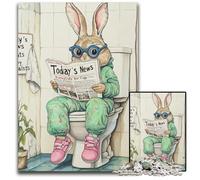Rabbit Go Toilet 1000 Piece Jigsaw Impossible Jigsaw Puzzles for Adults Relaxing Entertainment, Home Decor 26X38CM/10.23x14.96inch