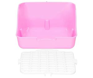 Rabbit Golden Hamster Pet Toilet ABS Plastic Impact Resistant Hamster Litter Box for Pet (Pink)