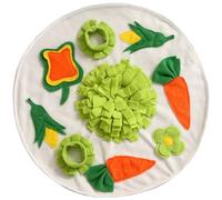 Rabbit Guinea Pig Foraging Mat Round Carrot Flower Snuffle Mats Washable Littlest Pet Sniffing Pad Dispenser for Bunny Hamsters