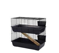 Rabbit Guinea Pig Indoor Cage 100cm 2 Tier Hutch with Wooden Ramp