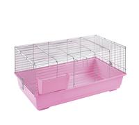 Rabbit Guinea Pig Indoor Cage Bunny 100cm Pink Silver With Accessories