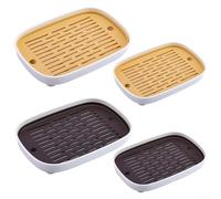 Rabbit Guinea Pig Litter Box, Sturdy Plastic Material, Heightened Grid Design, Easy to Clean, Black (white S)