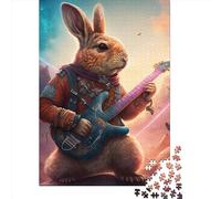 Rabbit Guitar Animal21214 1000 Piece Jigsaw Puzzle for Adults-Puzzles Teenagers Paper Puzzles- Relax Puzzles Games-Brain Teaser Puzzle 1000pcs (38x26cm)