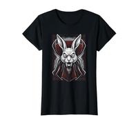 Rabbit Halloween Dracula Vampire Value Graphic T-Shirt, Women, Black, L
