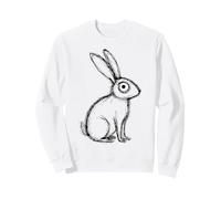 Rabbit Hand Drawn Scribble Drawing Sketch Easter Sweatshirt