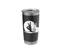 Rabbit Hand Shadow Projection Illusion Cute Bunny Light Art Stainless Steel Insulated Tumbler