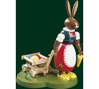 Rabbit + Handcart Easter Bunny Easter Decoration Seiffen NEW 13059