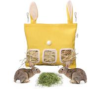 Rabbit Hanging Hay Feeder Bag, Guinea Pigs Hanging Hay Feeder Storage, Black Hanging Feeding Hay for Small Animal Bunny Chinchilla Hamster, Easy feeding A Must For Pet Owners