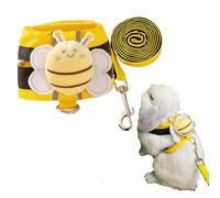 Rabbit Harness and Leash - Adjustable Bunny Harness Escape Proof for Walking Runnig Hiking Camping Outdoor,Cute Small Animal Harness Leash Set (Small)